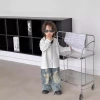 Children's letter hoodie, baby autumn top, boys' 2024 autumn new Korean-style children's clothing simple and trendy letter hoodie details Picture